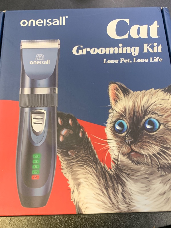 Photo 1 of oneisall Quiet Cat Clippers for Matted & Long Hair, 2-Speed Cordless Pet Shaver Grooming Kit for Cats, Small Dogs & Animals (Black)