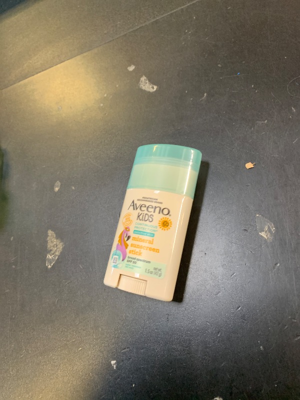 Photo 1 of Aveeno Kids Continuous Protection Zinc Oxide Mineral Sunscreen Stick for Sensitive Skin, Face & Body Sunscreen Stick for Kids with Broad Spectrum SPF 50, Sweat- & Water-Resistant, 1.5 oz