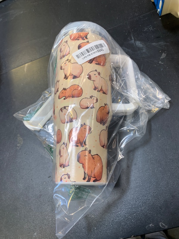 Photo 1 of Capybaras Animal Forest 40 oz Tumbler with Handle Insulated Water Bottle with Straw Lid Stainless Steel Vacuum Insulated Cup Travel Coffee Mug