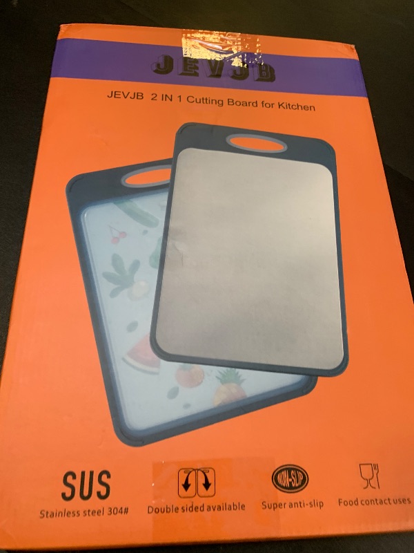 Photo 1 of Cutting Board Double Sided Non Slip, Stainless Steel Cutting Boards for Kitchen,Chopping Boards for Kitchen With Juice Groove Wheat Straw PP,?16×11 In?, Easy To Clean