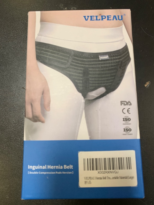Photo 1 of VELPEAU Hernia Belt for Men & Women - Bilateral/Double Inguinal, Groin Hernia Support Truss Underwear Briefs, Pain Relief Recovery Adjustable Strap with 2 Removable Medical Compression Pads (Black, L)