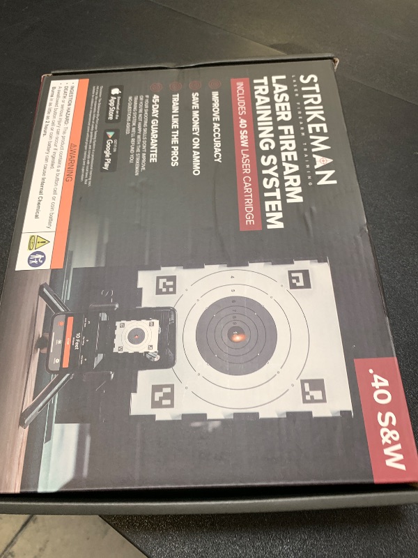 Photo 1 of Strikeman .40 S&W Dry-Fire Laser Training System - Great for Target Shooting Practice with Pistols - Kit w/Access to Updated Strikeman App (No Subscription Needed), Cartridge, Target & Phone Holder