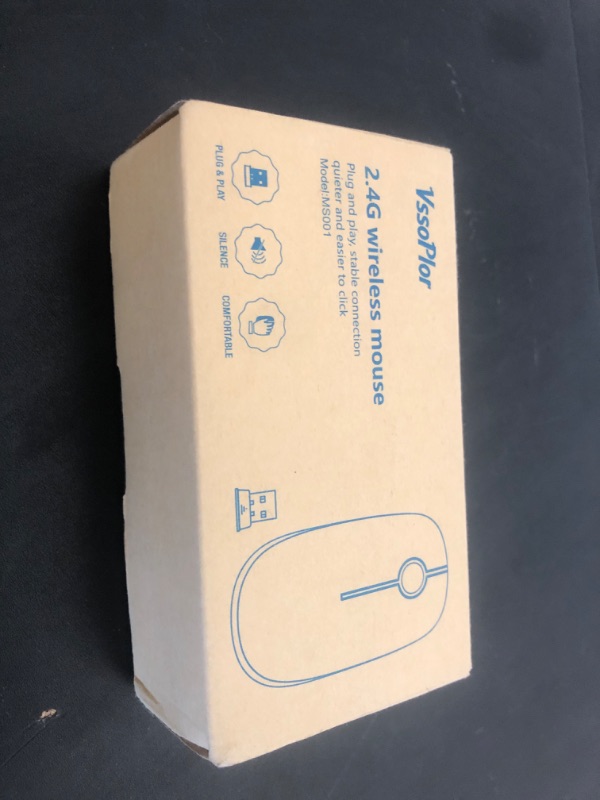 Photo 1 of Vssoplor Wireless Mouse, 2.4G Slim Portable Computer Laptop Mouse with Nano Receiver Quiet Silent Optical Mice for Notebook, PC, Laptop, Computer-Black