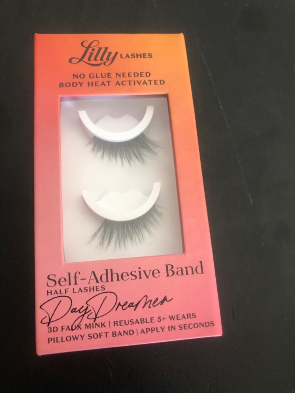 Photo 1 of Lilly Lashes Self Adhesive Eyelashes (Half Lashes), No Lash Glue Needed, Body Heat Activated Press on Lashes, Reusable Self Adhesive Eyelashes Up to 5x, Easy to Apply & Remove (DayDreamer)