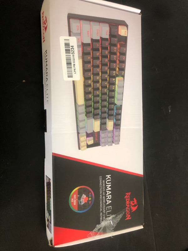 Photo 1 of Redragon Wireless Gaming Keyboard, BT/2.4Ghz Tri-Mode Mechanical Keyboard with Aluminum Pannel, Hot-Swap Red Switch, Programmable 87 Keys TKL, LED Rainbow Backlit - K552LGY-KRS (Eclipse Gilded)