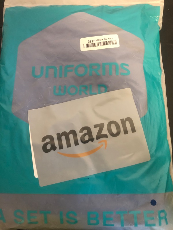 Photo 1 of Uniforms World Louis Scrubs Set for Men — Classic V-Neck Stretch Top & Jogger Pants Yoga Waistband, 8 Pockets, Anti-Wrinkle, Slim Fit