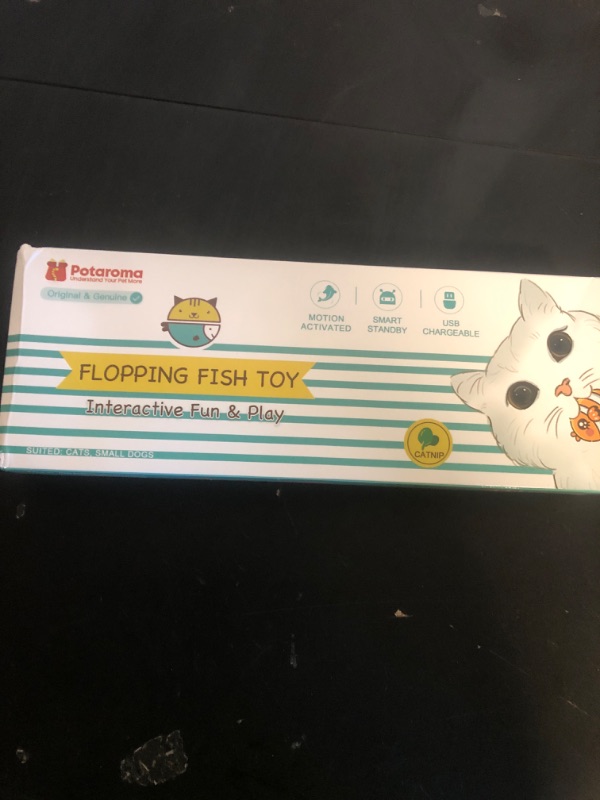 Photo 1 of Potaroma Cat Toys Flopping Fish with Catnip, Moving Kitten Kicker, Floppy Wiggle Carp for Small Dogs, Interactive Motion Kitty Exercise, 10.5 Inches