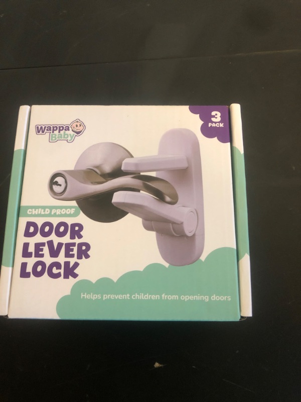 Photo 1 of Door Lever Lock (3 Pack) Prevents Toddlers from Opening Doors. 3.25" L * 1.5" W * 4.5" H Easy One Hand Operation for Adults. Durable ABS with 3M Adhesive Backing. Simple Install, No Tools Needed.