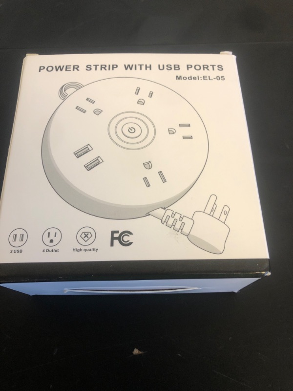 Photo 1 of YoCosii Cord with 4 Universal AC Cords 2 Smart USB, Retractable Power Strip Surge Protector,Small Portable Desk Charging for Travel, Business, Office White