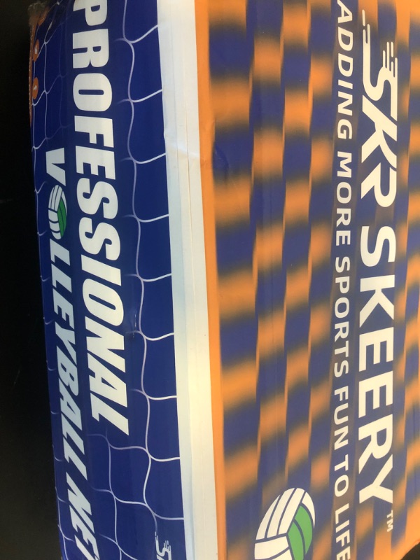 Photo 1 of SKEERY Professional Volleyball Net,Official Size 32×3.3FT,Equipped with Double Steel Cables with 3.3FT Double Side Bars,Portable Volleyball Net for Backyard,School,Courts(Utra)