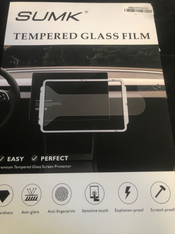 Photo 1 of SUMK Tempered Glass Screen Protector for Tesla Model Y Juniper Accessories 2026 & for Tesla Model 3 Highland Accessories 2024 2025 [HD & 9H Anti-scratch] - 2pcs [Glossy]