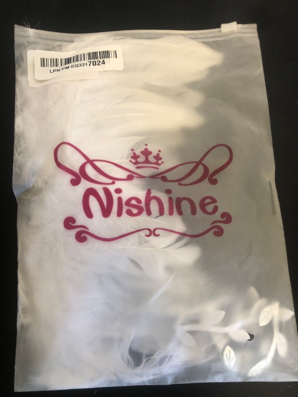 Photo 1 of Nishine 2 PACK White Newborn Fuzzy Feather Angel Wings + Headband Set for Baby Cosplay Girls Costume Photography (Silver Leaf)