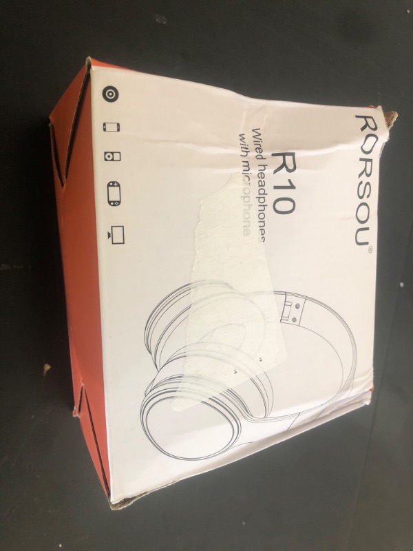 Photo 1 of RORSOU R10 Over-Ear Headphones with Microphone, Lightweight Folding Stereo Bass Headset with 1.5M No-Tangle Cord, Portable Wired Headphones for Smartphone Tablet Computer MP3 / 4 (Pink)
