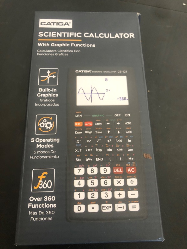 Photo 1 of CATIGA Scientific Calculator with Graphic Functions, Multiple Modes with Intuitive Interface, Perfect for Beginner and Advanced Courses, High School or College, CS-121