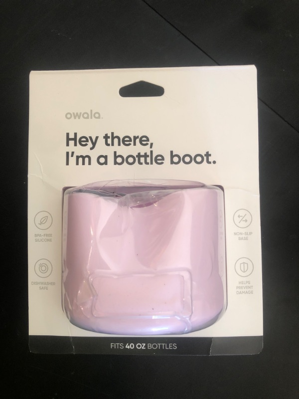 Photo 1 of Owala Silicone Water Bottle Boot, Anti-Slip Protective Sleeve Cover for 40-oz FreeSip, Twist, and Flip Stainless Steel Water Bottles, Light Pink