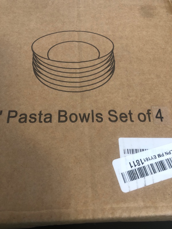 Photo 1 of glowworm Pasta Bowls Set of 4, 42 oz Ceramic Salad Bowls for Kitchen, Large Serving Bowls for Ramen, Fruit, Housewarming Gift, Dishwasher & Microwave Safe, Bohemian