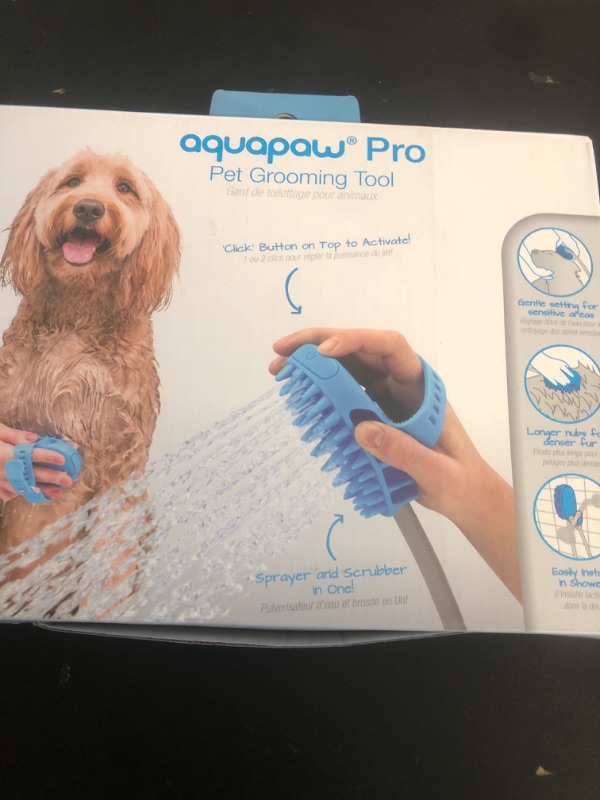 Photo 1 of Aquapaw Dog Bath Brush Pro & Dog Shower Attachment - Large Silicone Rubber - Sprayer & Scrubber in One with 8ft Hose Attachment & Shower Wand for Bathing - Pet Bath Supplies