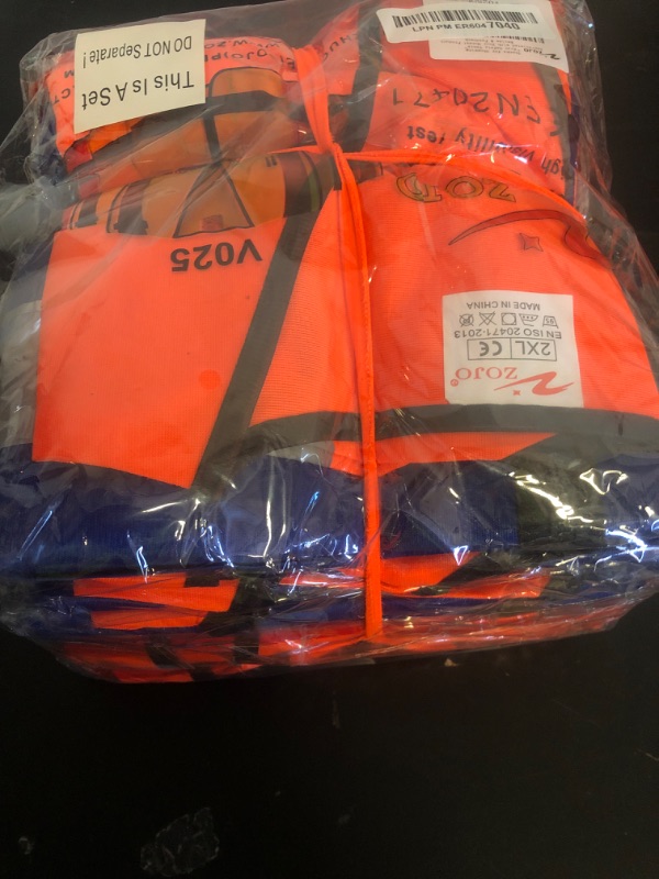 Photo 1 of zojo High Visibility Safety Vests With Pockets, Pack of 10,Wholesale Reflective Vest for Outdoor Works, Cycling, Jogging, Walking,Sports - Fits for Men and Women(2XL-Mix Orange & Blue)