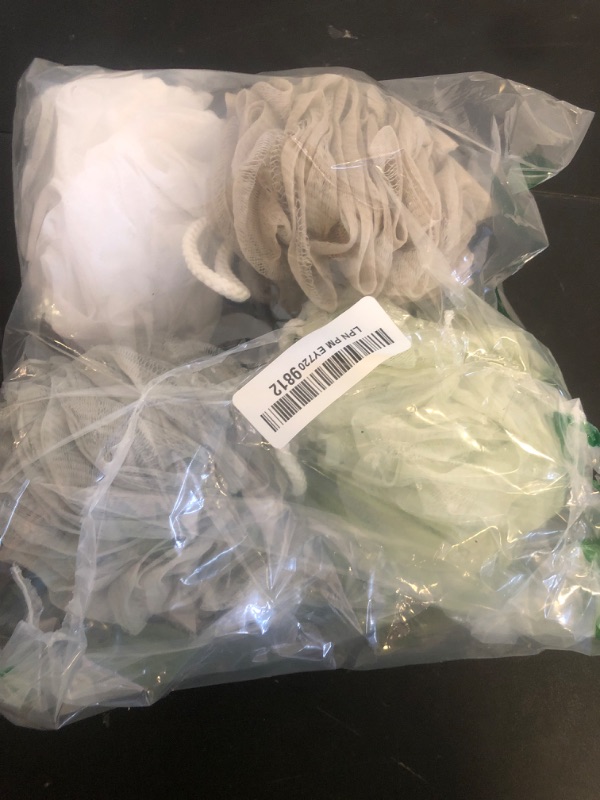 Photo 1 of BTYMS Bath Sponge Shower Loofahs 60g Mesh Pouf Bath Scrunchies Body Wash Puff Shower Puff - Pack of 4