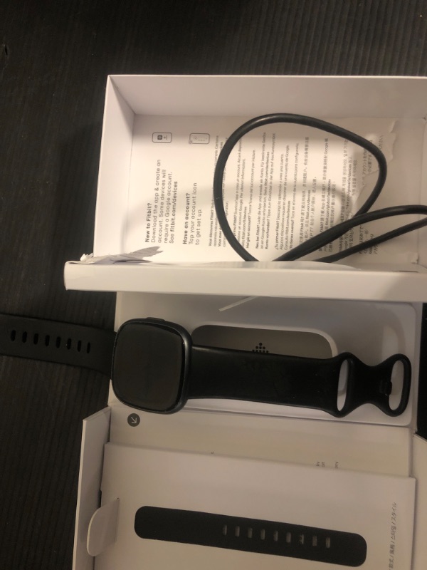 Photo 1 of Fitbit Versa 4 Fitness Smartwatch with Daily Readiness, GPS, 24/7 Heart Rate, 40+ Exercise Modes, Sleep Tracking and more, Black/Graphite, One Size (S & L Bands Included)