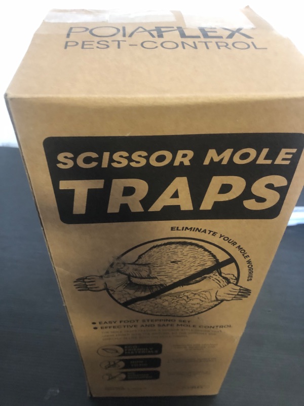 Photo 1 of 2 Pack Mole Traps,Galvanized Steel Scissor Trap,Reusable Mole Trap Killer,Easy Set Mole Eliminator Trap for Lawns