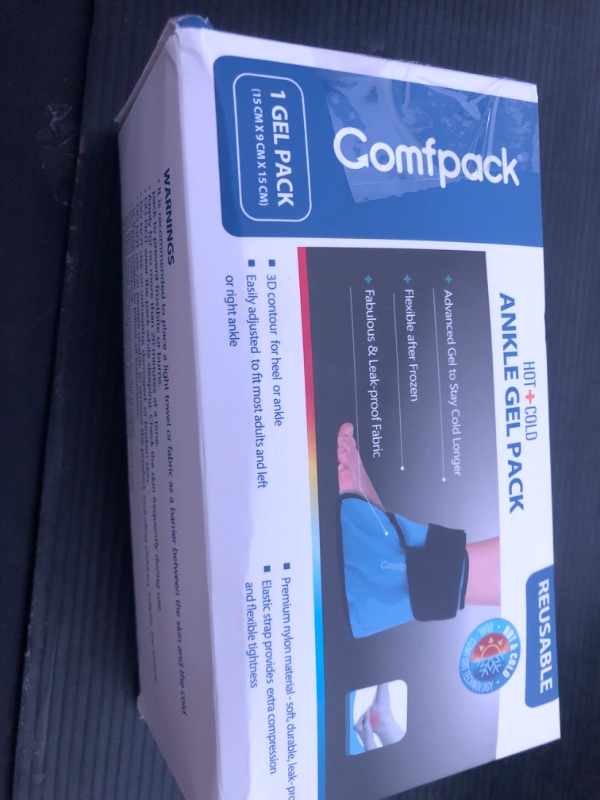 Photo 1 of Comfpack Ankle Ice Pack Wrap for Swelling, FSA Eligible, Heel Ice Pack for Pain Relief, Hot Cold Therapy Cold Pack for Plantar Fasciitis, Achilles Tendonitis, Ankle Sprain, Foot Pain, Black