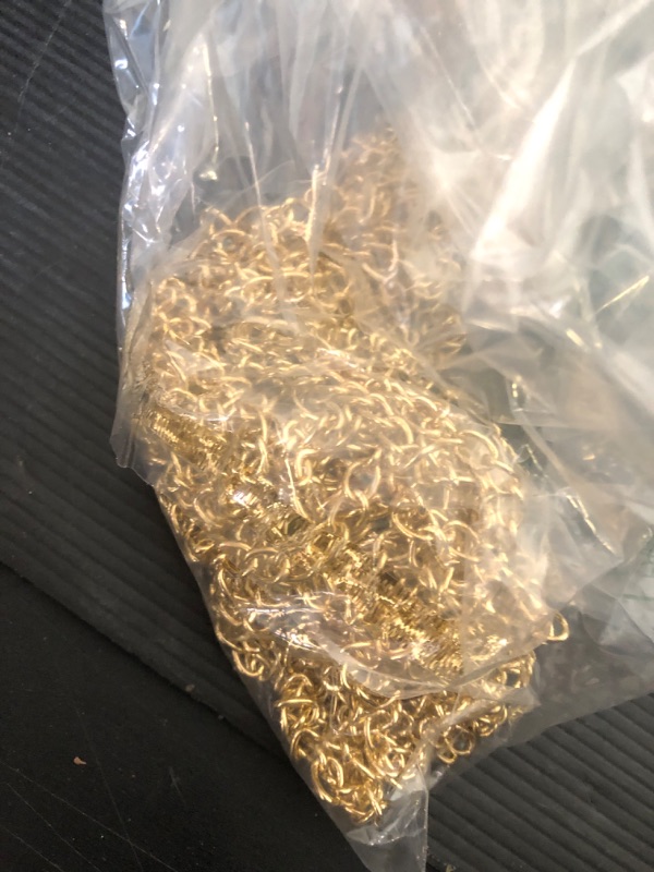 Photo 1 of [33ft] Gold Chain for Jewelry Making, 7mm Wide Gold Aluminum Curb Link Chain Roll Bulk for DIY Jewelry Making Craft