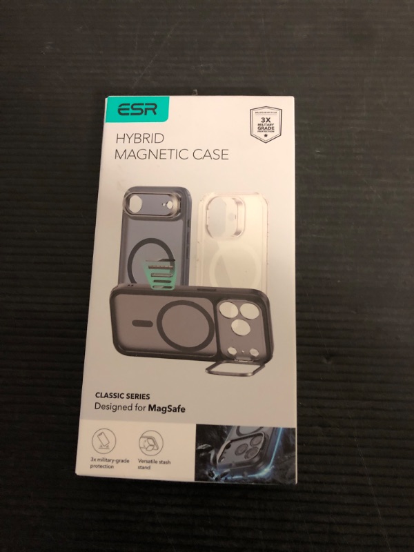 Photo 1 of ESR for iPhone 17 Case with Stand, Camera Control Cover Compatible with MagSafe, Military-Grade Drop Protection Magnetic Phone Case for iPhone 17, Scratch-Resistant Back Cover,Frosted Black