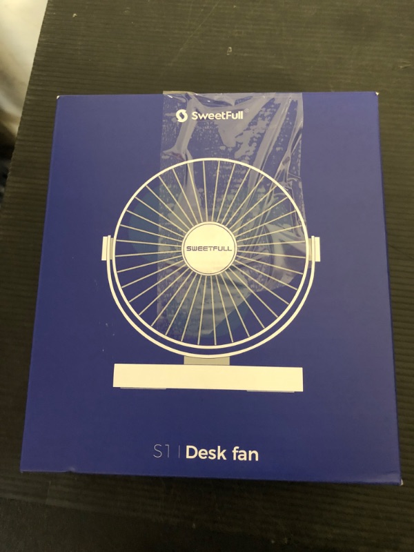 Photo 1 of SWEETFULL Small USB Desk Fan 6.5 Inch, 3 Speeds Portable Personal Desktop Table Fan, Dual 360° Adjustment Mini Fan, Quiet Operation, for Home Office Car Outdoor Travel (White wood grain)