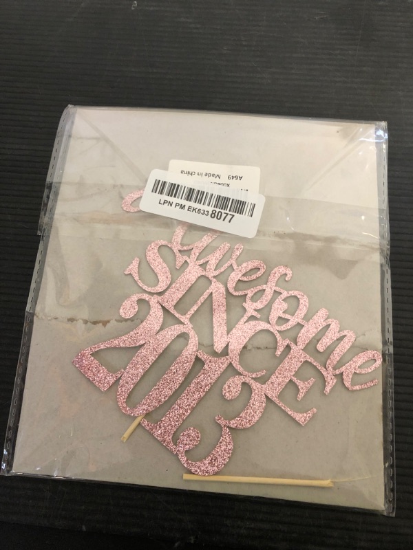 Photo 1 of 12th Awesome since 2013 Cake Topper Cheers to 12 Years Birthday Cake Pick 12 Fabulous Cake Decoration for Happy 12nd Birthday Anniversary Party Cake Decorations Supplies (2013, Rose gold)