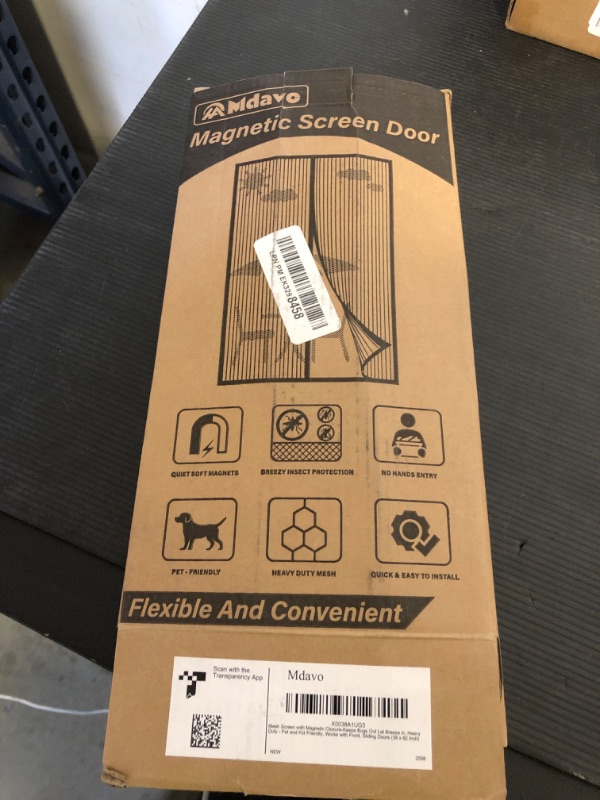 Photo 1 of Mesh Screen with Magnetic Closure-Keeps Bugs Out Let Breeze in, Heavy Duty - Pet and Kid Friendly, Works with Front, Sliding Doors (38 x 82 Inch)
