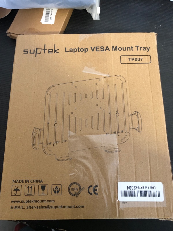 Photo 1 of suptek Adjustable 13 to 18 inch Laptop VESA Arm Mount Tray for Monitor Arms and Stands (Tray Only),Fits 75x75/ 100x100 mm VESA Mount Holes,and Supports Weight up to 10lbs,Black(TP007)
