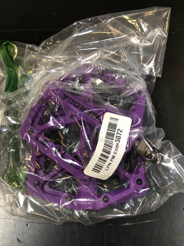 Photo 1 of Mountain Bike Pedal Bicycle Non-Slip Platform Sealed Bearing Pedal Lightweight Wide Nylon Pedals for Road Bike MTB Parts (Purple)