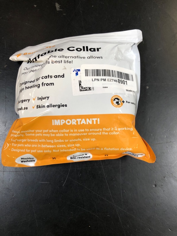 Photo 1 of BENCMATE Inflatable Dog Cone Collar Alternative, Soft Dog Cone for Small Medium Large Dogs and Cats, Neck Recovery ECollar Donut Collar After Surgery (Medium, Flag)