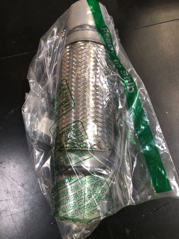 Photo 1 of 2.5 inch Exhaust Flex Pipe - RP Remarkable Power, 2.5 ID x 12 Length Flexible Pipe, Stainless Steel Double Braid Heavy Duty Universal Muffler Tube RK7546 Automobile Replacement part