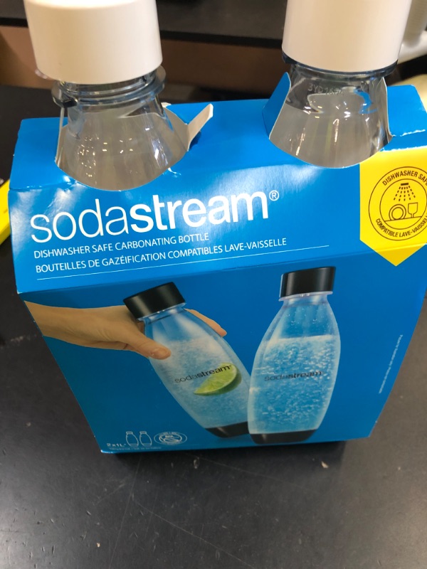 Photo 1 of sodastream 1L Twin Pack Dishwasher Safe Slim Bottle (White)