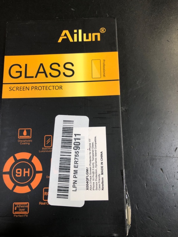 Photo 1 of Ailun 3 Pack Screen Protector for iPhone 17 / iPhone 16 Pro [6.3 inch] with Installation Frame, Tempered Glass, Sensor Protection, Dynamic Island Compatible, Case Friendly