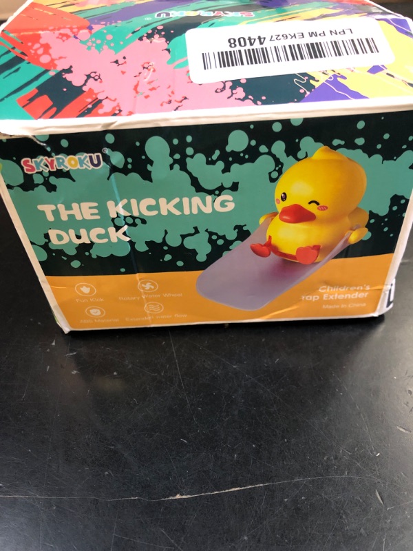 Photo 1 of Skyroku Duck-Tastic Faucet Extender for Toddlers – Kicking Legs Fun! Splash-Proof & Easy Install Sink Extender for Kids