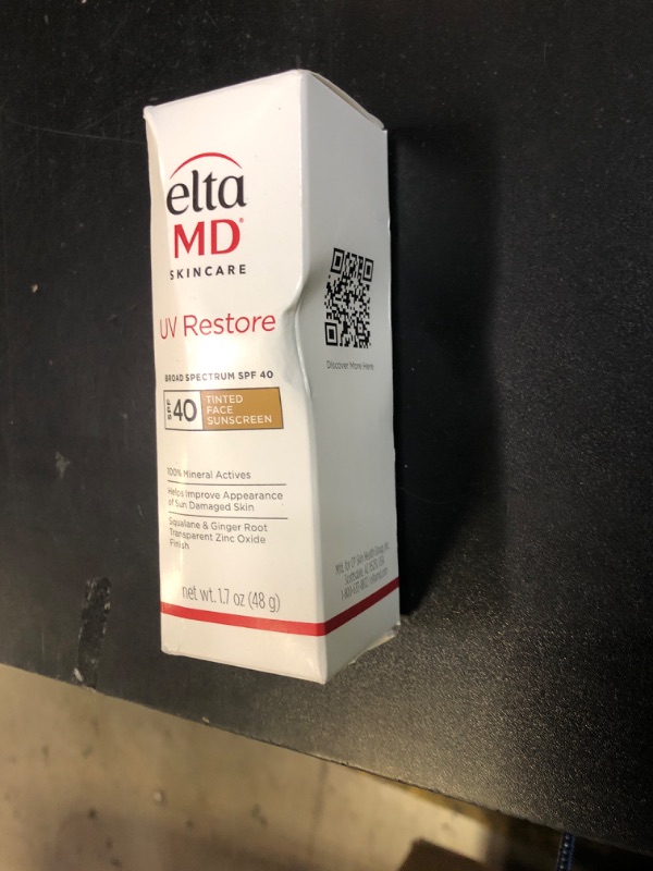 Photo 1 of EltaMD UV Restore Tinted Sunscreen for Face SPF 40, Tinted Mineral Sunscreen for Sun Damaged Skin Repair Face, Anti Aging Zinc Oxide Moisturizer Formula, 1.7 oz