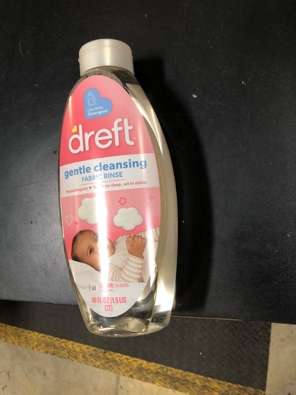 Photo 1 of Dreft Baby Gentle Cleansing Fabric Rinse, 48 fl oz, Hypoallergenic, Dermatologist Tested on Sensitive Skin, Odor Remover