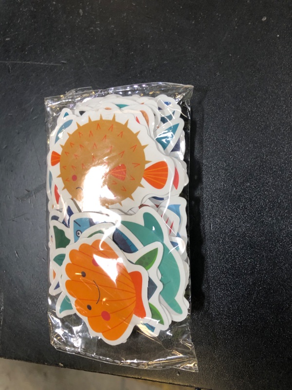 Photo 1 of 100 Pack Ocean Life Animal Stickers,Under The Sea Party Favors, Waterproof Stickers for Water Bottle Laptop Computer Phone