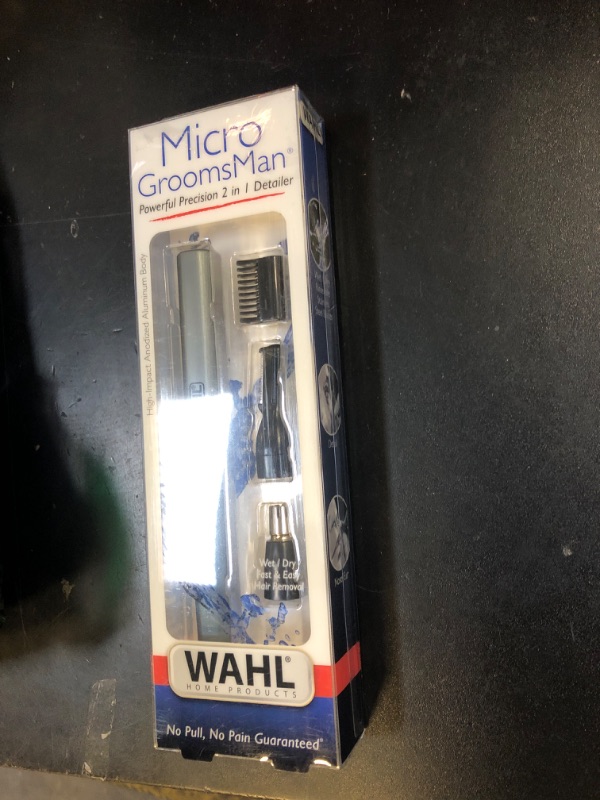 Photo 1 of Wahl Micro Groomsman Battery Personal Trimmer for Hygienic Grooming with Rinseable, Interchangeable Heads for Eyebrows, Neckline, Nose, Ears, & Other Detailing - 05640-600