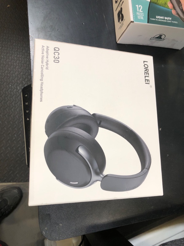 Photo 1 of LORELEI QC30 Hybrid Active Noise Cancelling Headphones, 60H Playtime, Built-in Mic, Wireless Over Ear Headsets with Case,Bluetooth 5.4,Deep Bass Comfort Fit Soft-Earpads Fast Charging -White Smoke