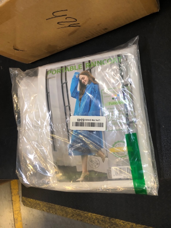 Photo 1 of Cosowe Rain Ponchos for Adults Reusable, 2 Pcs Raincoats for Women Men with Hood (A-Adults Poncho-White)