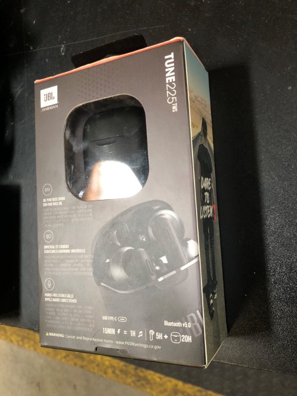 Photo 1 of JBL Tune 225TWS True Wireless Earbud Headphones - Pure Bass Sound, Bluetooth, 25H Battery, Dual Connect, Native Voice Assistant (Black)