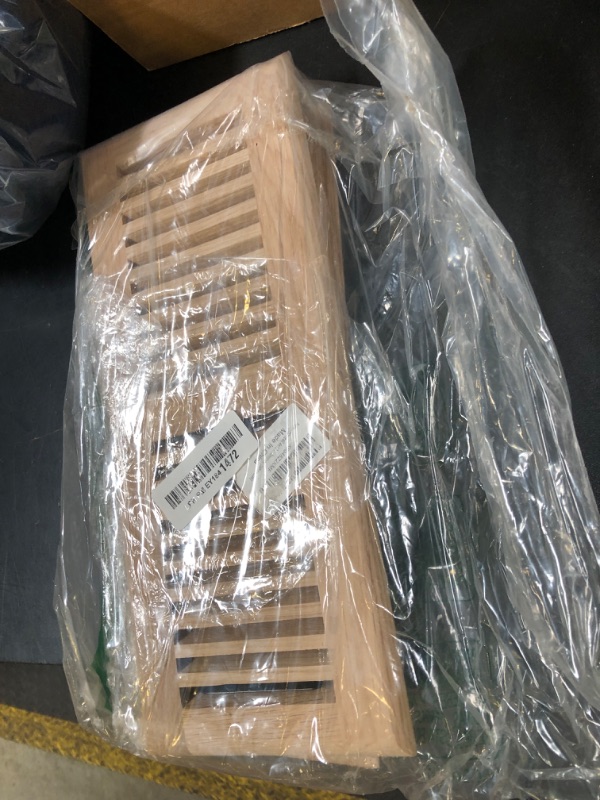 Photo 1 of 2PC 4x12 Inch White Oak Wood Floor Register Vents Cover - Drop in Register with Damper Wooden Vents Covers for Home Floor Unfinished (White Oak)