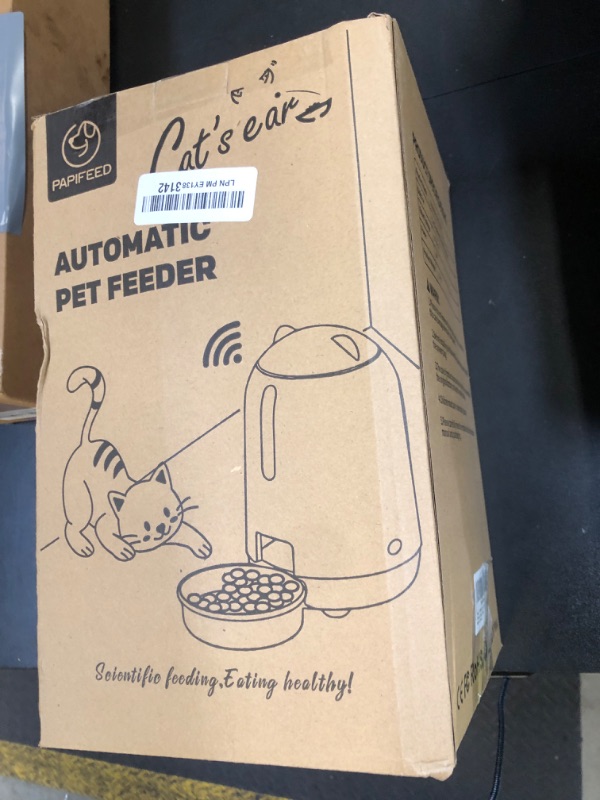 Photo 1 of PAPIFEED Automatic Cat Feeder, 2.4G WiFi Auto Cat Food Dispenser with App Control, 3L Auto Pet Feeder with Dual Power Supply, Detachable for Easy Clean for Cats and Small Dogs, Black