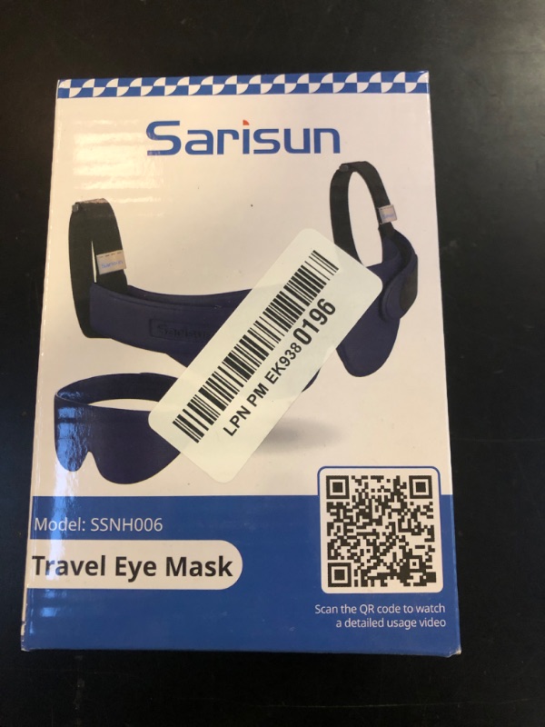 Photo 1 of SARISUN Airplane Head Strap 3D Eye Mask, Travel Pillow Alternative for Long Flight, 360° Support Sleep Head Hold, Stop Bobblehead, Ultra-Compact Lightweight Travel Essentials, Black
