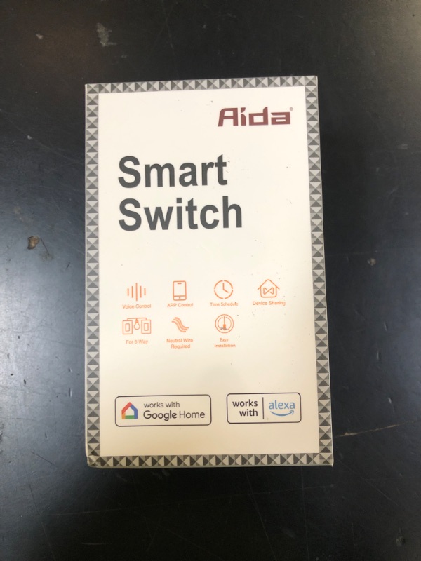Photo 1 of AIDA Smart Light Switch, 3 Way WiFi Smart Switch, Compatible with Alexa and Google Home, Neutral Wire Required, 2.4Ghz WiFi Switch for LED, CFL, Incandescent Bulbs, No Hub Required, White, 1 Pack