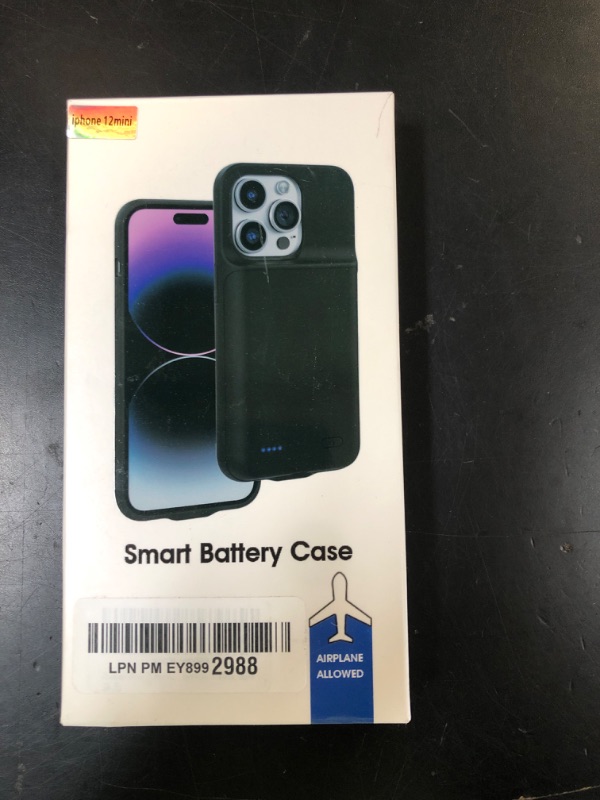 Photo 1 of Gladgogo Battery Case for iPhone 12 Mini, Real 6000mAh Powerful Smart Charging Case Charger Ultra Slim Portable External Battery Pack Compatible with 12 Mini, 5.4 inch, White